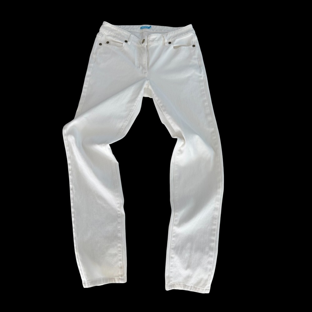 J.McLaughlin Women‎ White Straight Leg Cotton Blend Denim Jeans Sz 2
